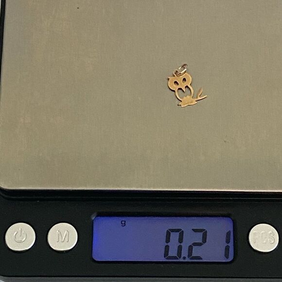 14k Openwork Flat Owl Charm - Picture 4 of 4